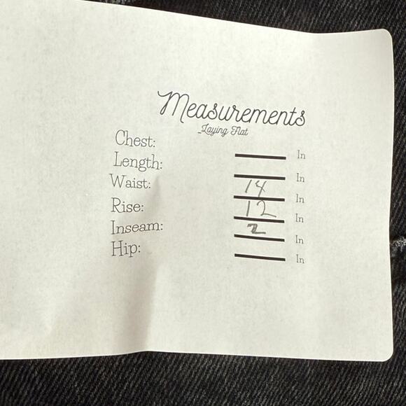 ZARA The High Rise Cotton Distressed Cut Off Shorts Button Fly Denim 6 Black - Picture 11 of 15